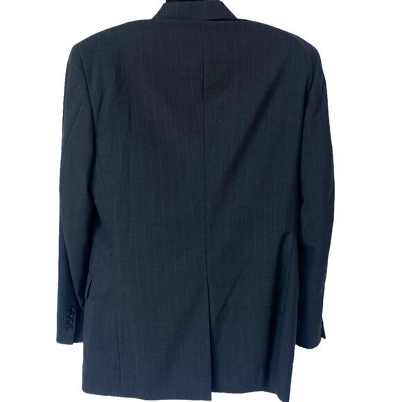 JoS. A. Bank Pinstriped Blazer Gray Jacket Sport Coat 100% Wool Men's Size 40 LG - Picture 8 of 9